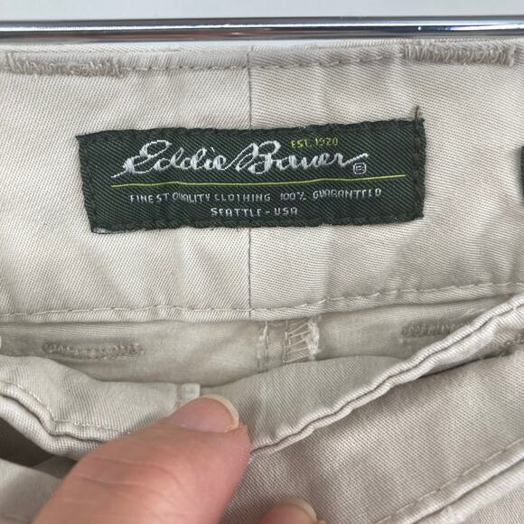 Eddie Bauer Mercer Fit Chino Khaki Pants Beige Cotton Stretch Women’s 14 - Picture 4 of 11